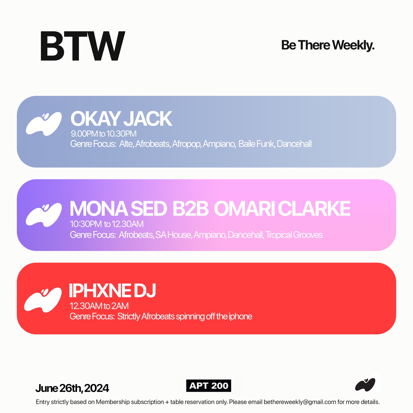 Be There Weekly event poster